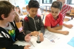 Schüler*innen der 6a an verschiedenen Stationen zum Kondom und zu den Geschlechtsorganen