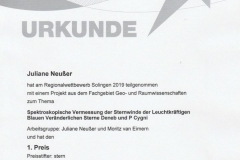 Urkunde Juliane Neusser Platz 1